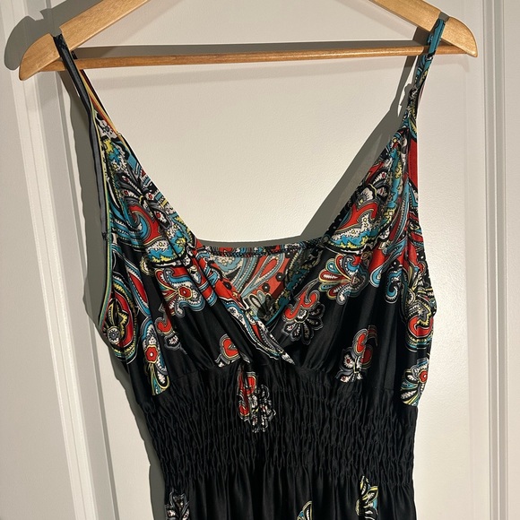 Black and Red Paisley Print Maxi Summer Dress - Picture 2 of 4